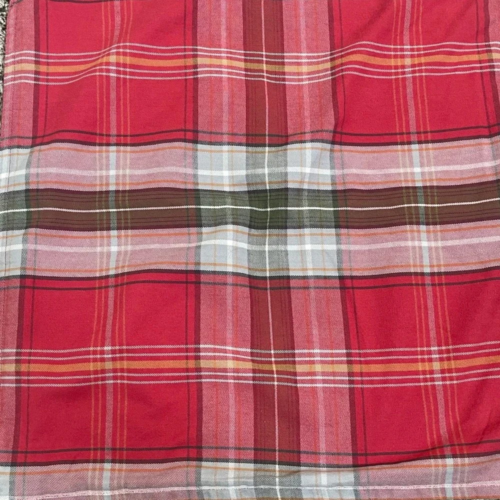 Pottery Barn Plaid‎ Pillow Cover Red 22x22 Cotton Tartan Holiday Farmhouse